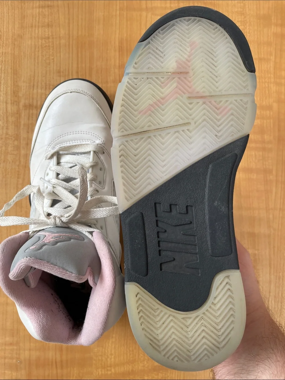 Air Jordan 5 Retro Mens Soft Pink Sneakers Size 8 NBA Basketball Streetwear